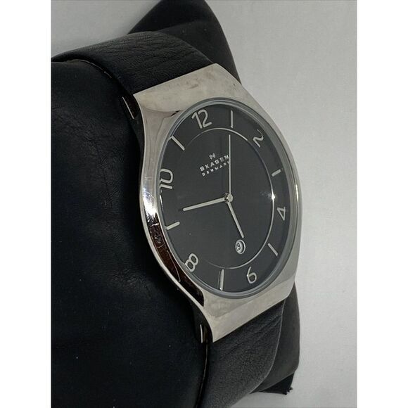 Skagen Grenen SKW6115 Men's Black Leather Analog Dial Quartz Wrist Watch JK609 - Picture 5 of 12